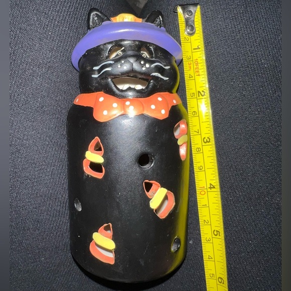 VINTAGE BLACK CAT CANDLE HOLDER - Picture 3 of 3